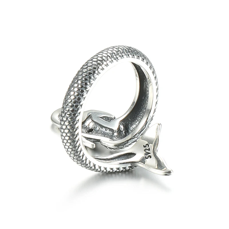 CLEOPATRA , mermaid Ring Trendy 100% 925 Sterling Silver Rings For Women Silver Jewelry Gift