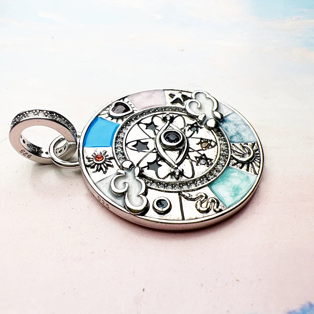 CLEOPATRA Pendant Lucky Eye Amulet Magical Lucky Cosmic Symbols Jewelry 925 Sterling Silver Women Men Vintage Gift